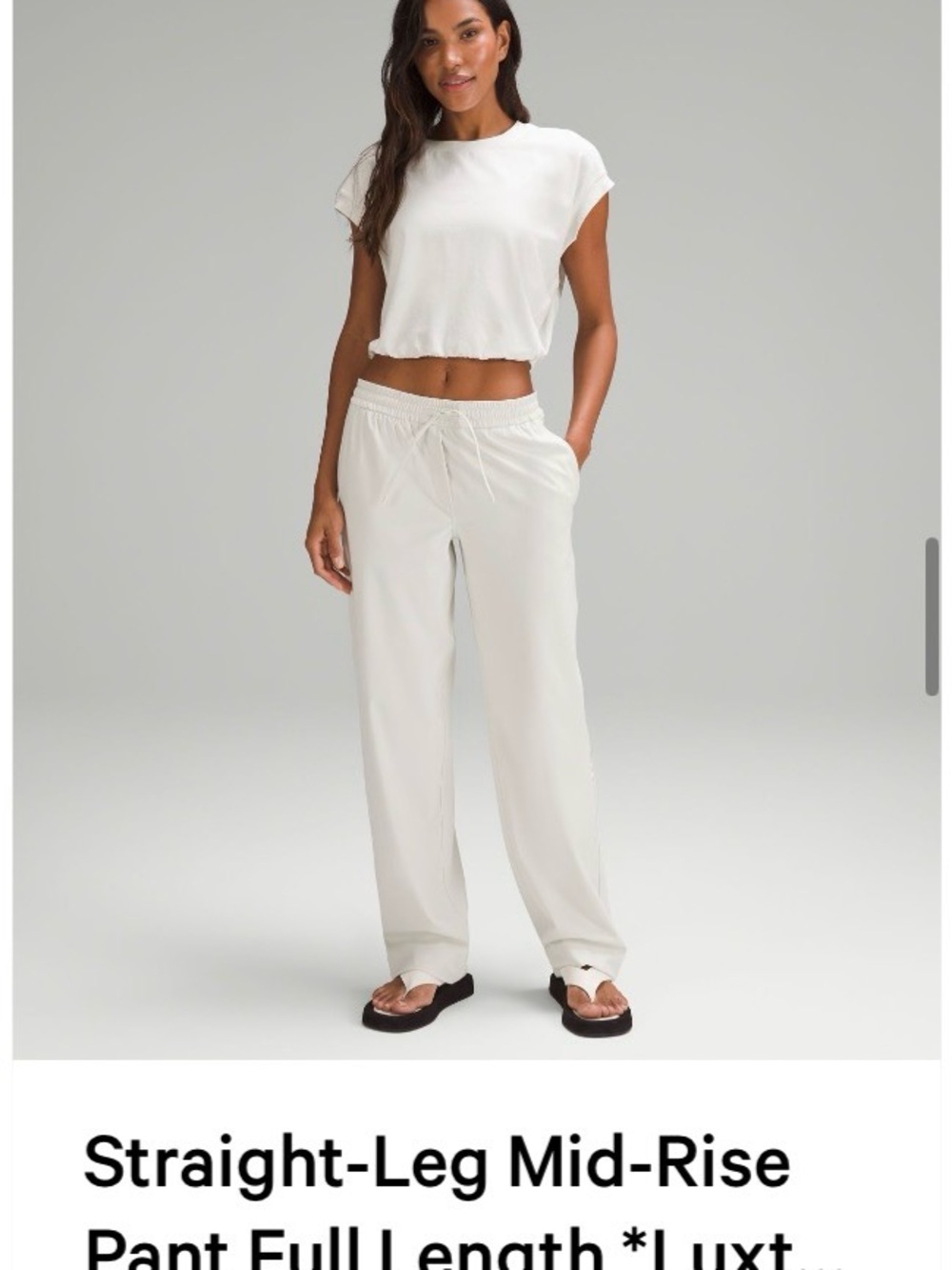 Lululemon Straight-Leg Mid-Rise Women’s Pants in bone